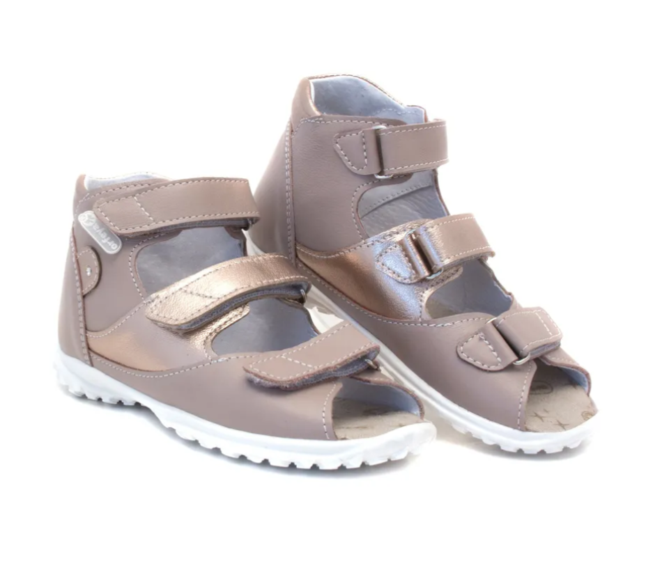 Сандалии ортопедические детские с открытым носом Орфея Б3-197-107-273-1 цвет розово/золотой фото 3