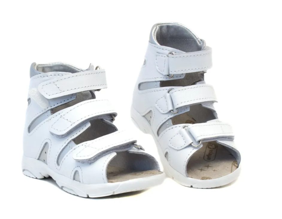 Сандалии ортопедические детские с открытым носом Орфея Б2-166-011-261-1 цвет белый/серебро  фото 3
