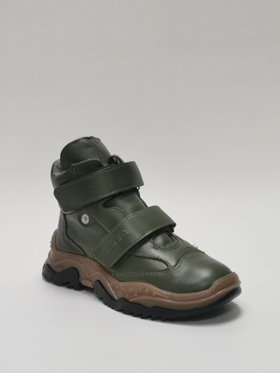 Ботинки демисезонные на байке цв.хаки/капучино 3541-БП-W-104,114 фото 1