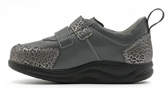 Полуботинки ортопедические женские Ортомода 82389-Х-504 СД серые увеличенной полноты на липучке фото 4