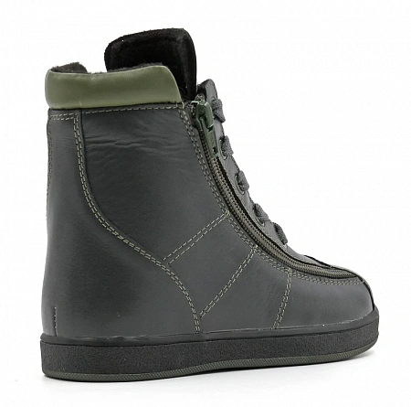 Ботинки ортопедические детские утепленные Ортомода 2559-Х-104 серые с высоким берцем и молнией фото 3