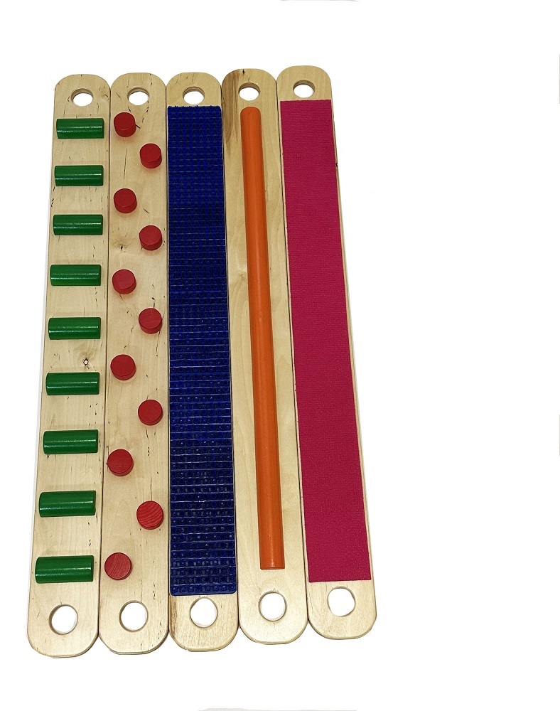 Массажные дорожки, 5 деревянных секций, дл100*ш10*толщина1,2 см, дерево/фанера/пластик/тексиль фото 1