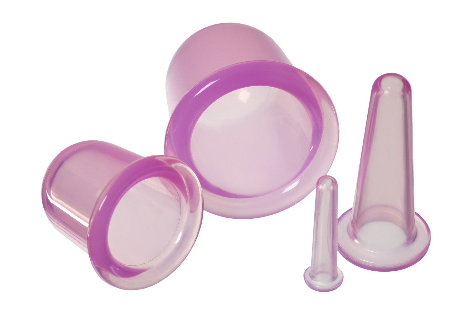 Силиконовые банки для вакуумного массажа лица и тела 4 шт фото 2