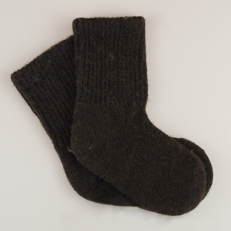 Носки меховые стрейч, шерсть 100%, цвет коричневый (верблюд) фото 1