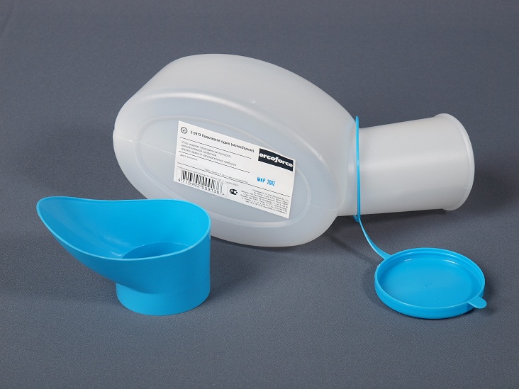 Мочеприемник полимерный типа "Утка" мужской, с насадкой для женщин фото 1